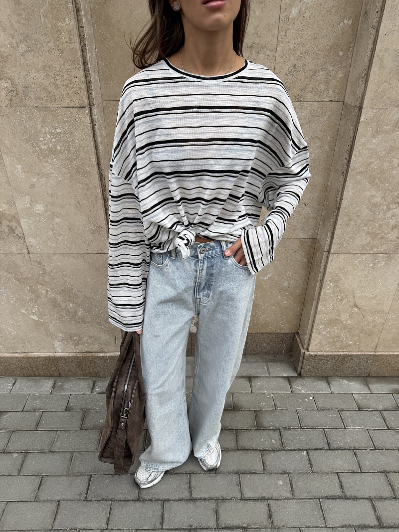 Лонгслив в полоску из вискозы