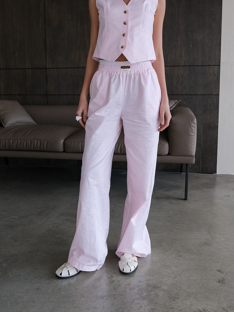 Брюки из хлопка и льна