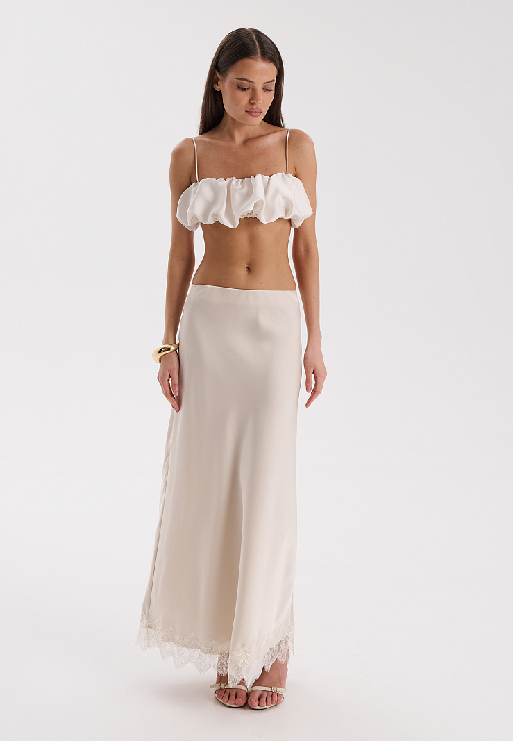 Юбка из атласа и кружева