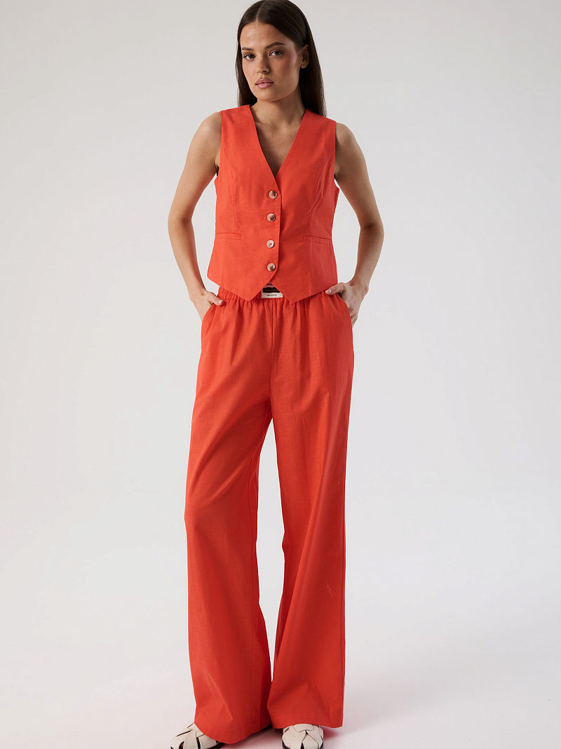 Брюки из хлопка и льна