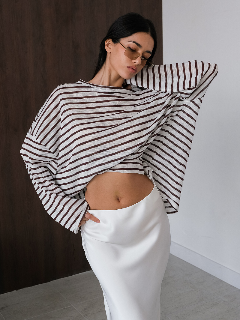 Лонгслив в полоску из вискозы