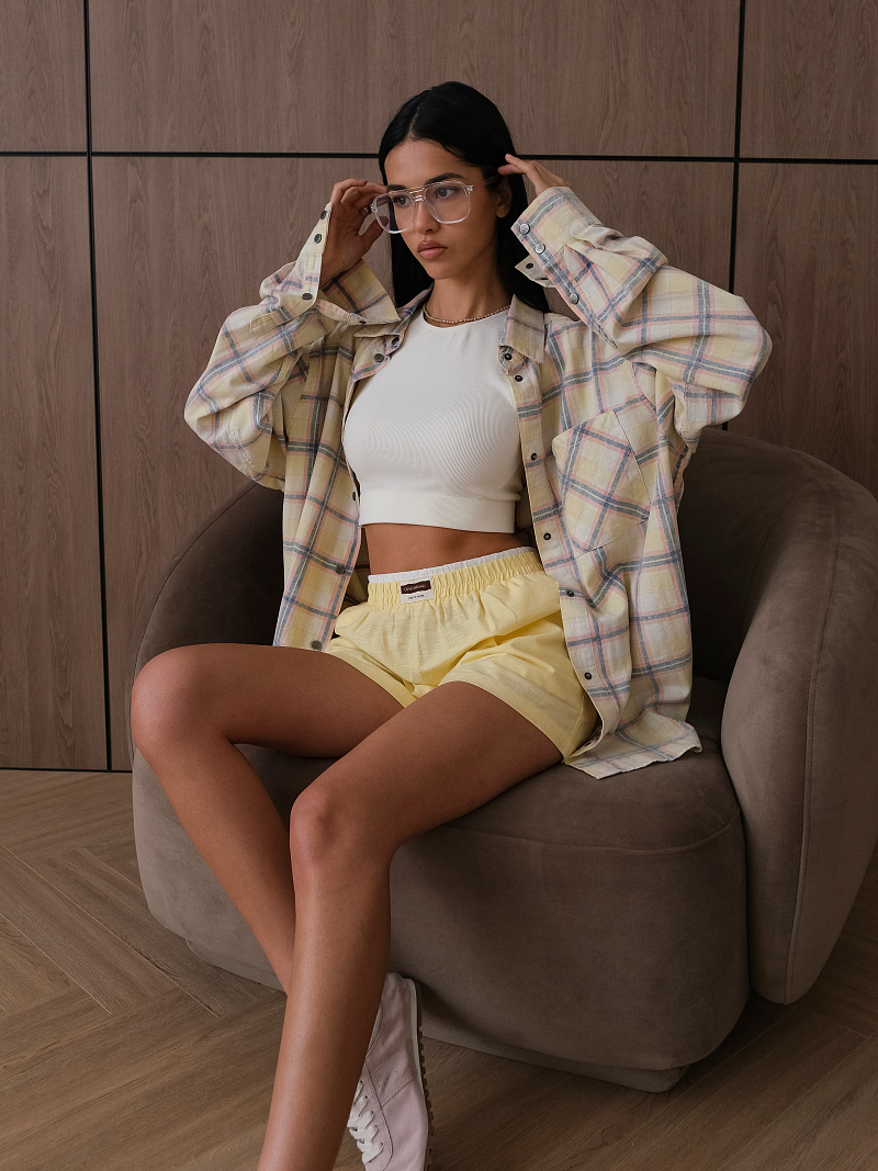 Рубашка в клетку с эффектом варки