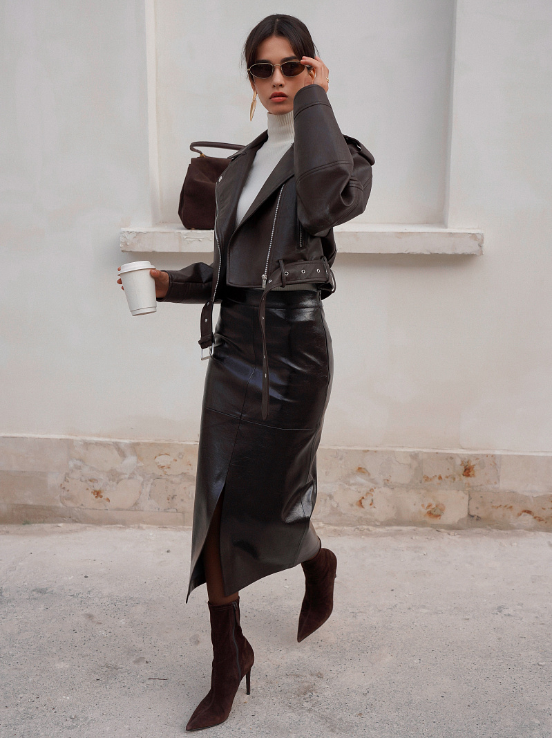 Юбка из эко-кожи